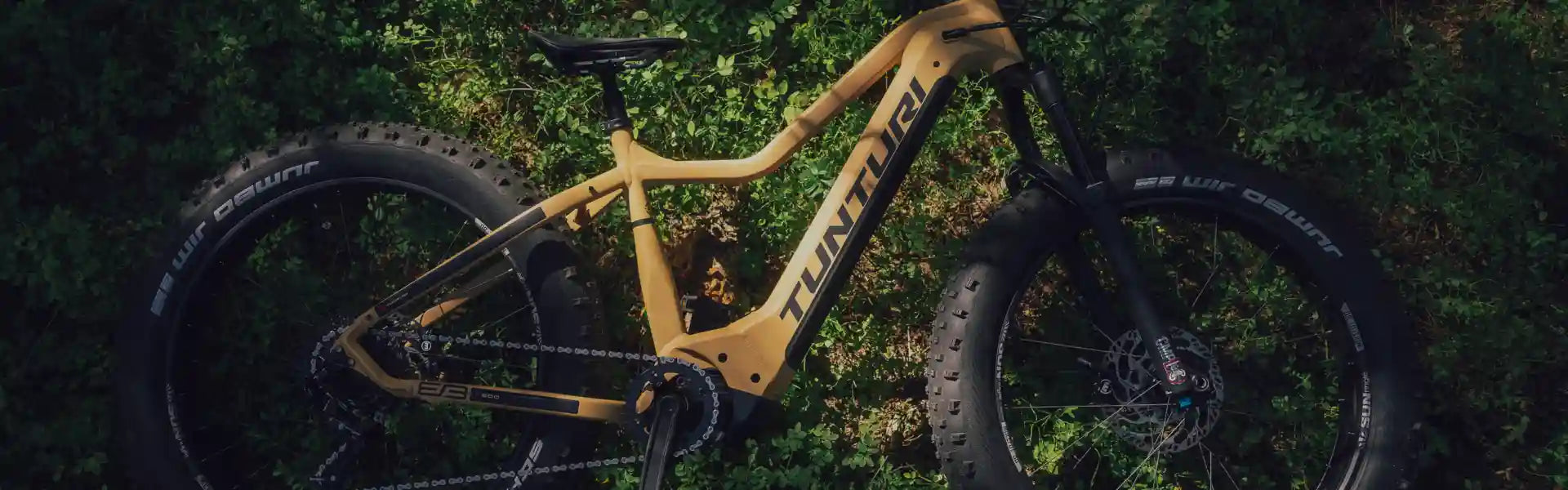 Elcykel fatbike i skogen