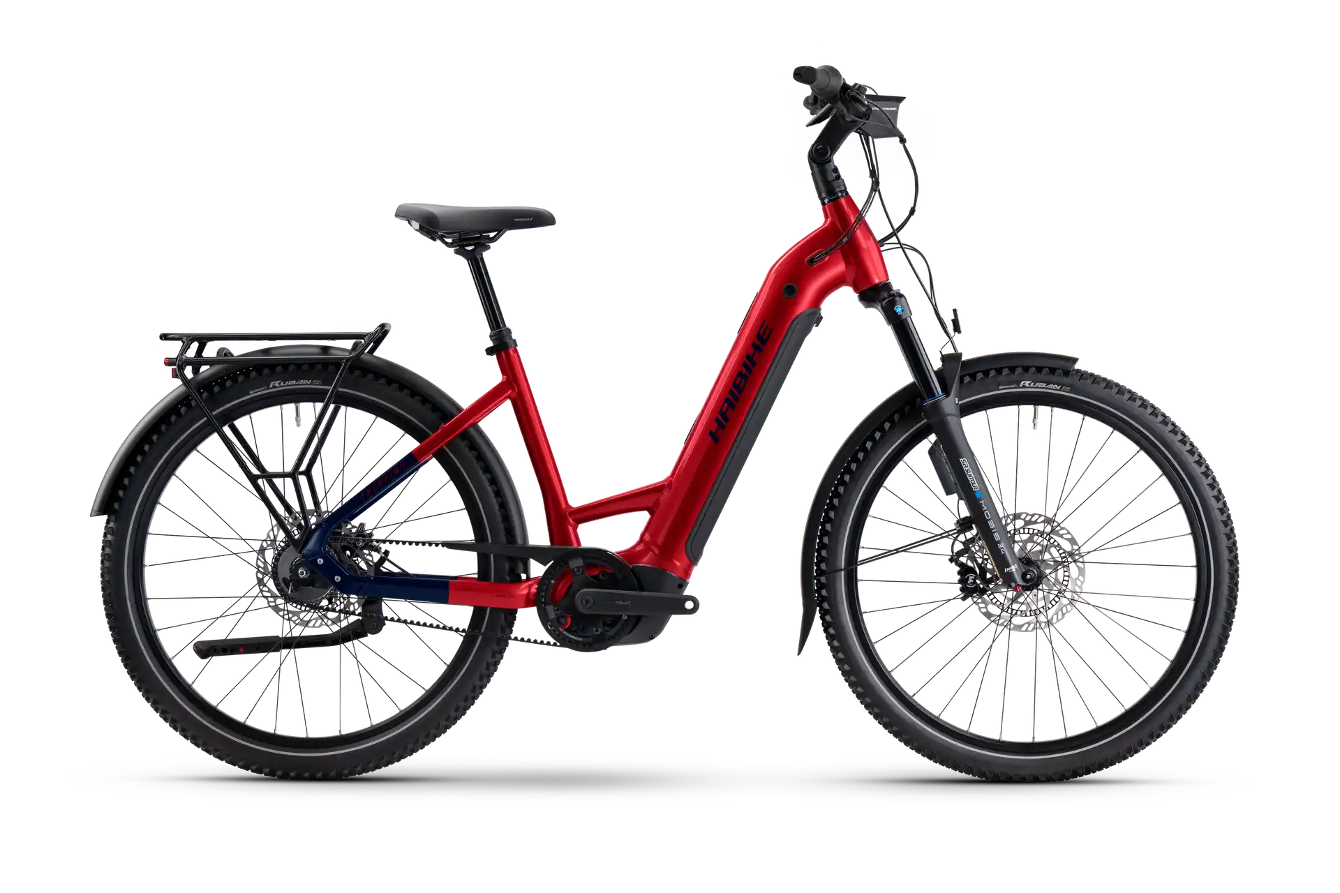 Haibike trekking 9 abs röd elcykel hybrid