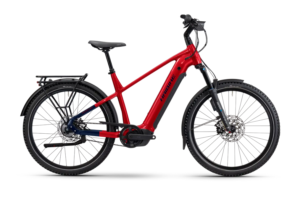 Haibike trekking 9 abs röd elcykel hybrid