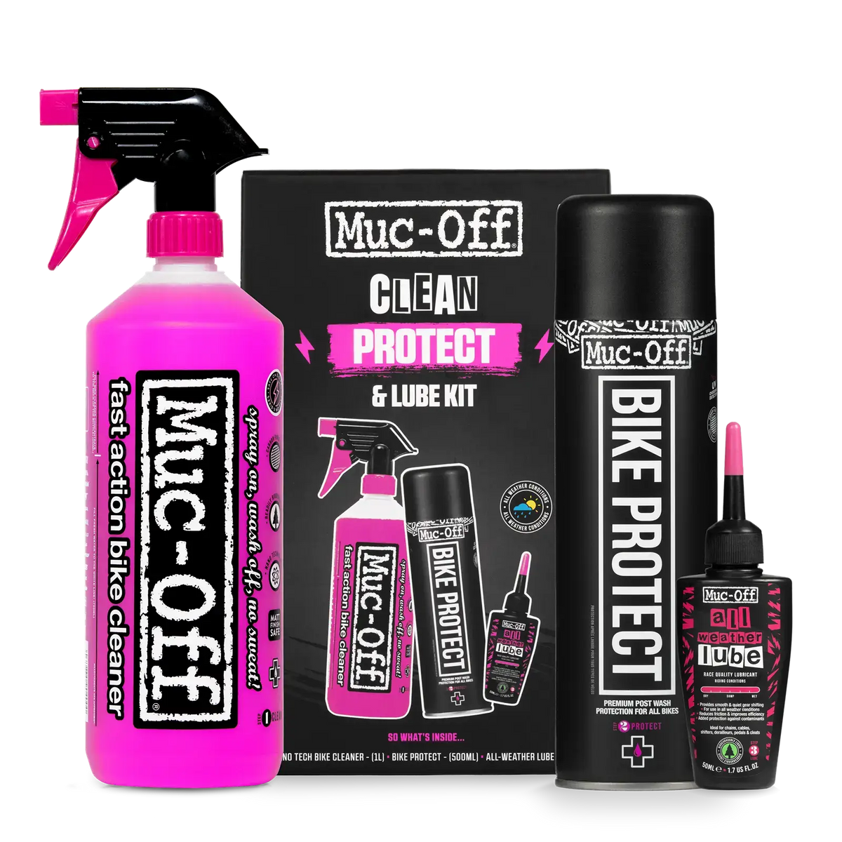 MUC-OFF Wash, Protect and Wet Lube Kit