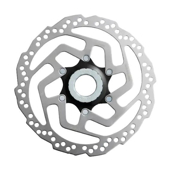 Shimano SM-RT10 är en 180 mm bromsskiva med Center Lock-fäste, avsedd för resin-bromsbelägg. Prisvärt basalternativ för pålitlig bromsning.